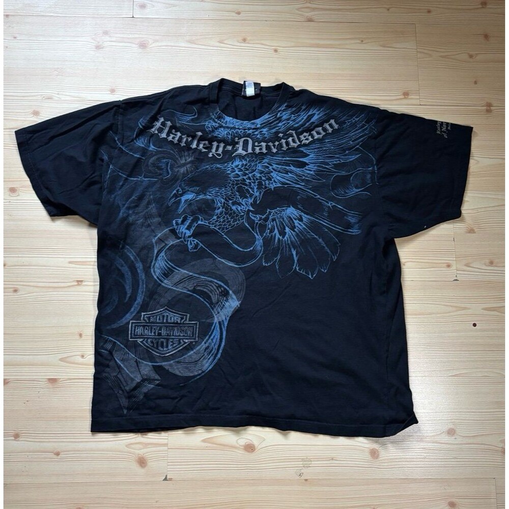Harley Davidson Shirt Adult Extra Large 2XL Dragon Mens Bald Eagle